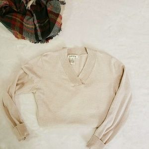 Wool and Cashmere Blend V Neck Sweater